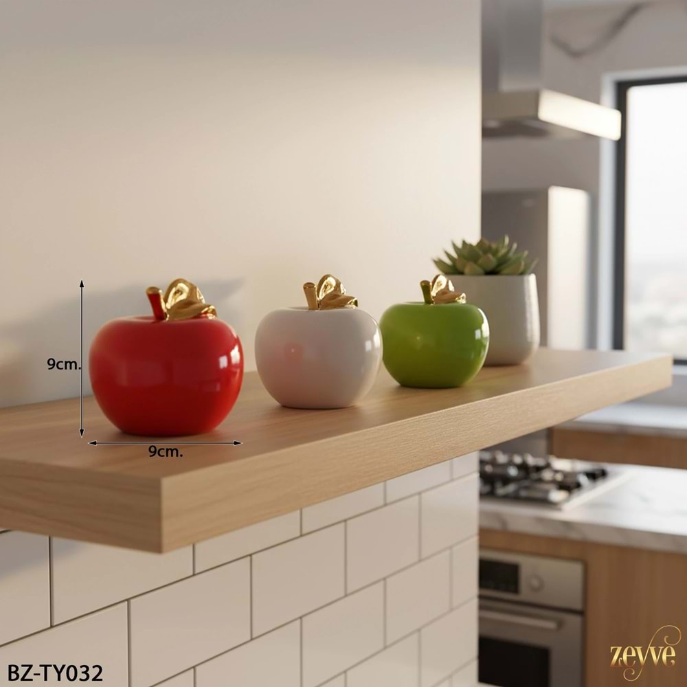 TY.032 -ELMA BYK. RENKLİ SERAMİK -ZEYVE