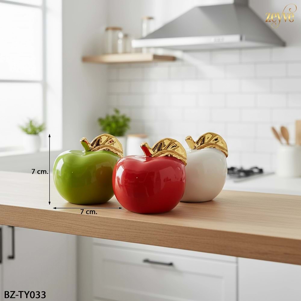 TY.033 -ELMA ORTA RENKLİ SERAMİK -ZEYVE