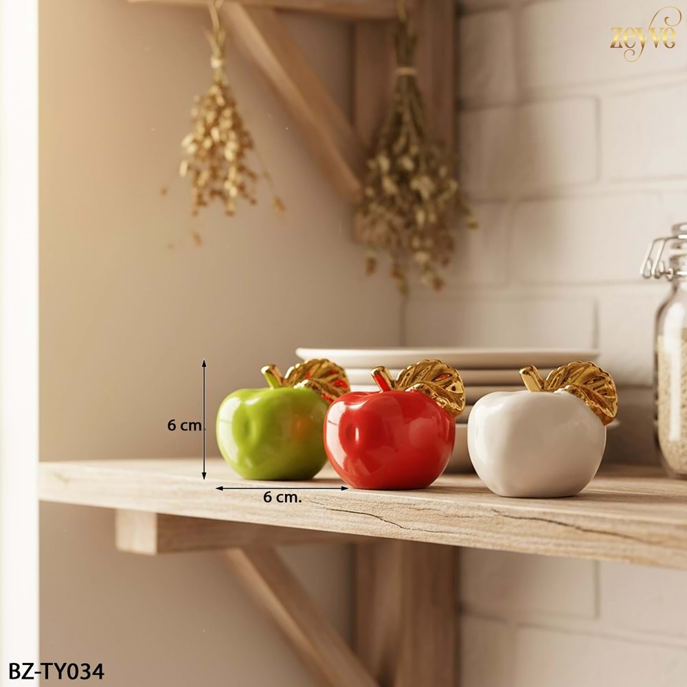 TY.034 -ELMA KÇK. RENKLİ SERAMİK -ZEYVE