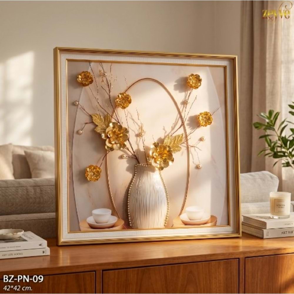 BZ.PN.09 - TABLO BONCUKLU 42*42 3D KARE -ZEYVE