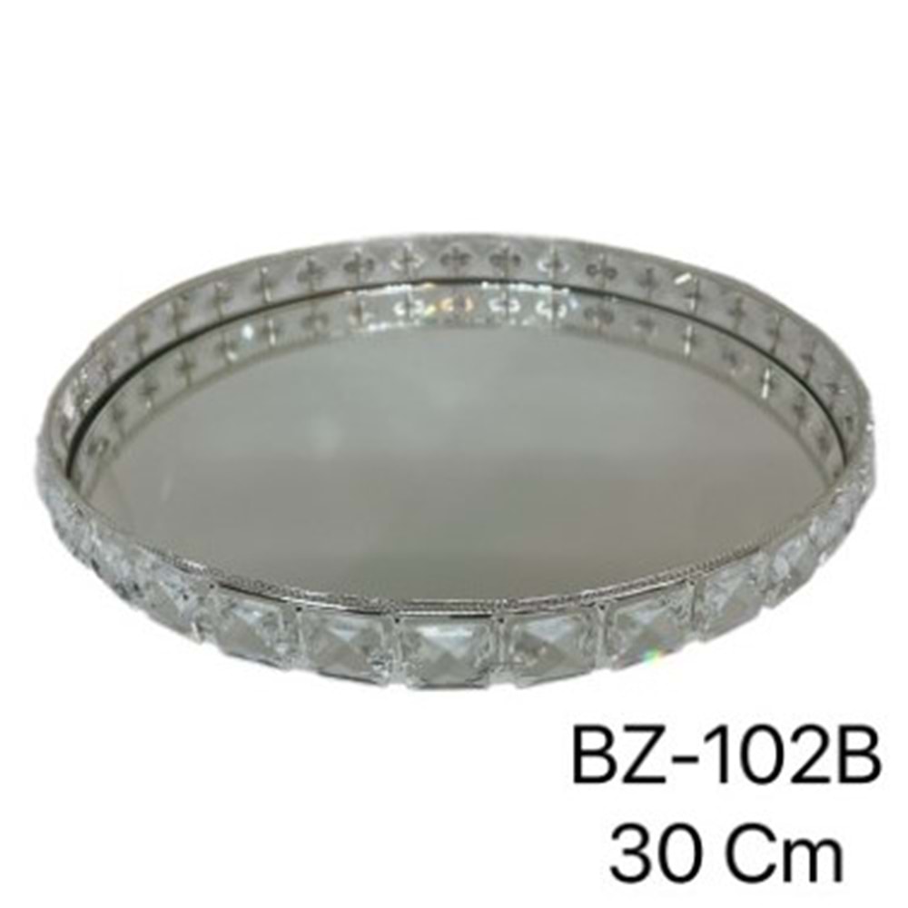 102.GM-TAŞLI TEPSİ AYNALI YUVR.30CM GMŞ-ZEYVE