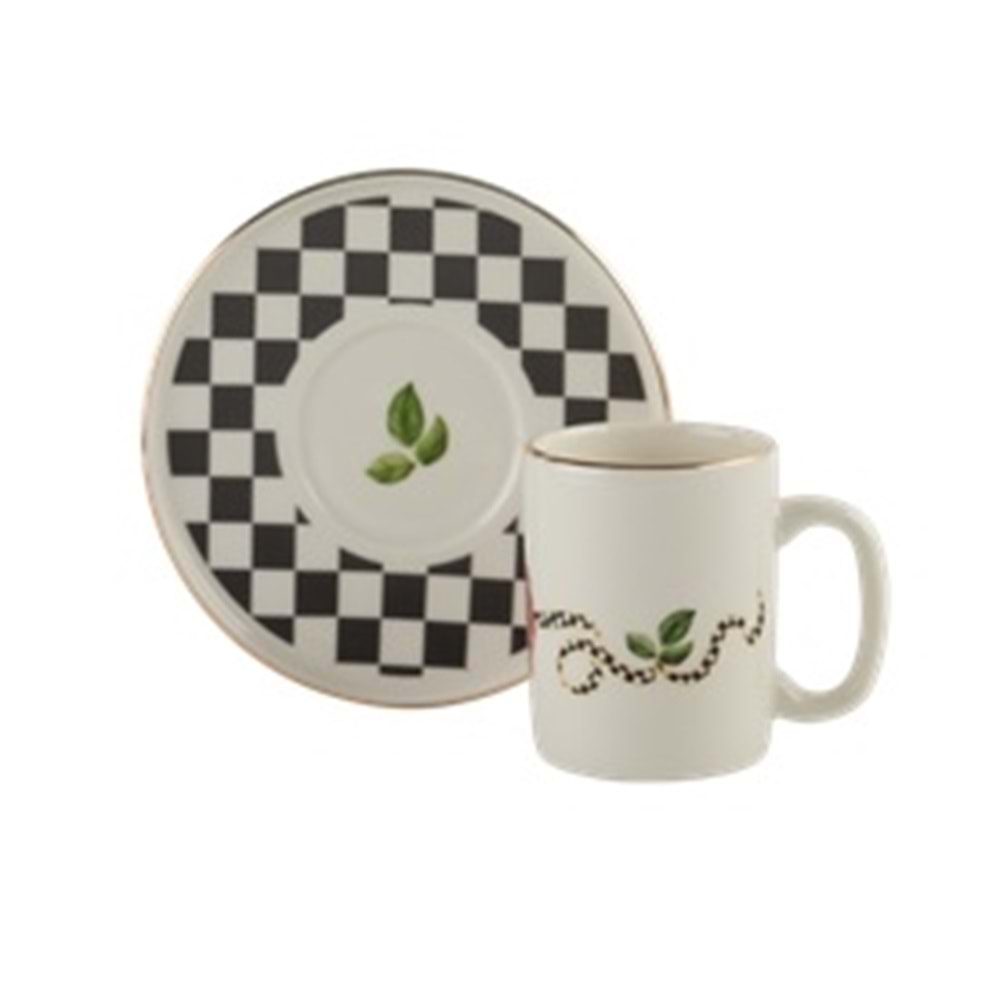 KAHVE FİNCAN TK DAMA DESENLİ -ARYILDIZ