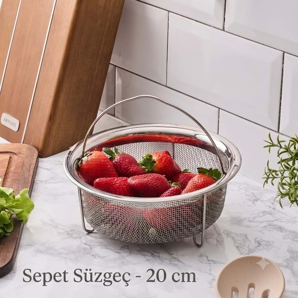 SÜZGEÇ SEPET ÇELİK 20 CM PROTOLS -ARYILDIZ