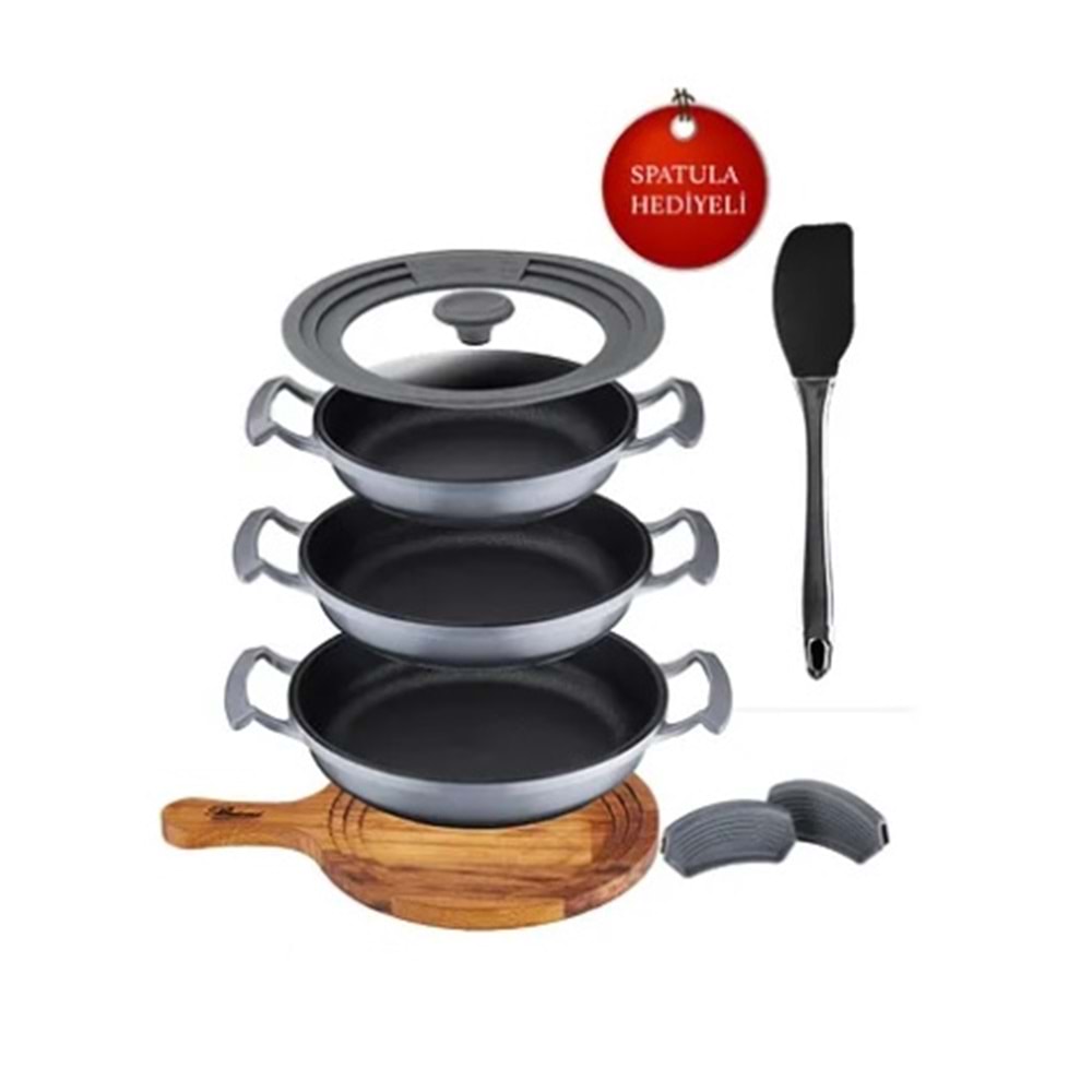 07G-OMLET SET 7PR.SUNUMLU DİAMOND GRİ-BRİONİ