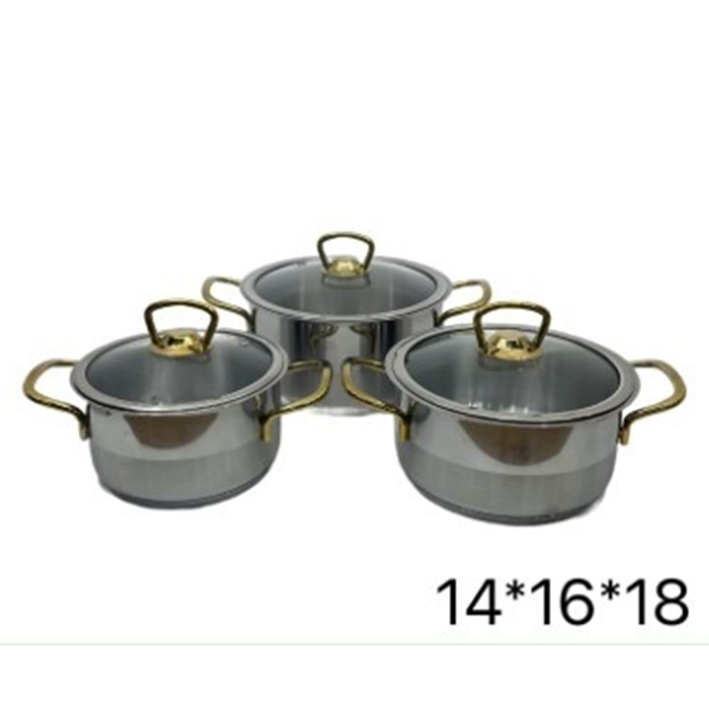 GÜVEÇ SET DÜZ 14.16.18 ( GOLD ) -BARON