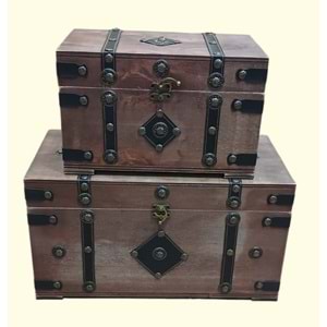 4693 -AHŞAP SANDIK 2 Lİ -GÖNÜL