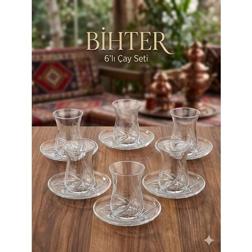 ÇAY SET 12 PRÇ BİHTER SADE -CANBA