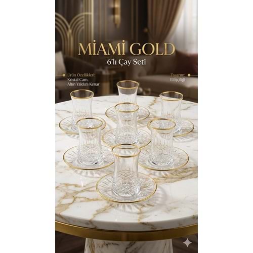 ÇAY SET 12 PRÇ MİAMİ GOLD -CANBA