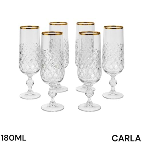 CARLA -KRİSTAL KAHVEYANI 6LI RENK -CANBA