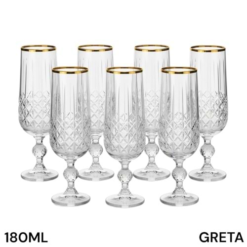 GRETA -KRİSTAL KAHVEYANI 6LI RENK -CANBA