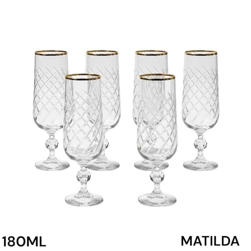 MATİLDA -KRİSTAL KAHVEYANI 6LI RENK -CANBA