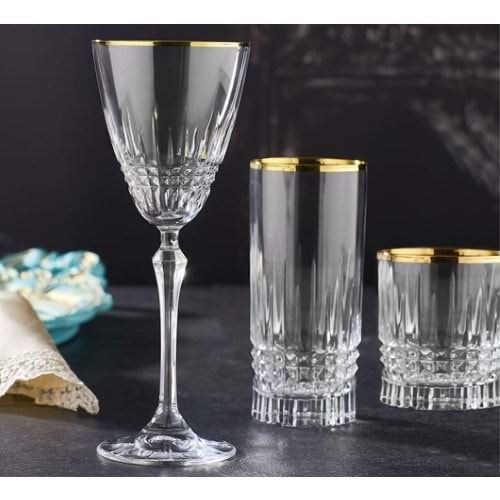 KRİSTAL 61 PRÇ. GOLD DEKOR BAKARA -CANBA