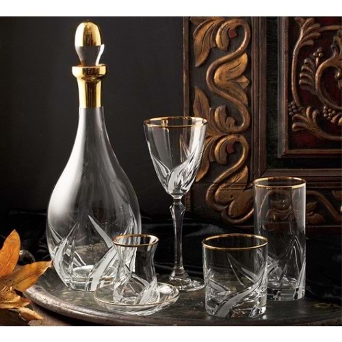 KRİSTAL 61 PRÇ. GOLD DEKOR BİHTER -CANBA