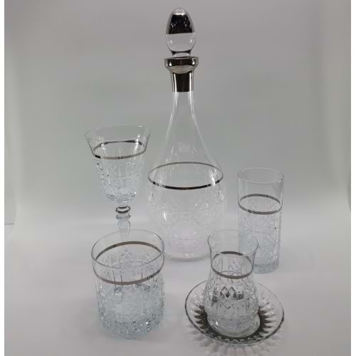 KRİSTAL 61 PRÇ. PLATİN DEKOR PARİS -CANBA