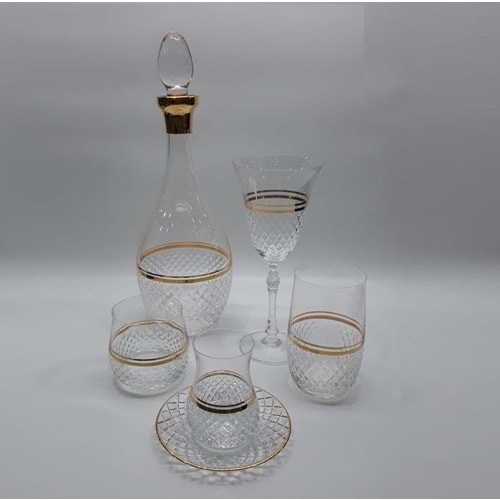 KRİSTAL 61 PRÇ. BOHEM GOLD -GLAZZE