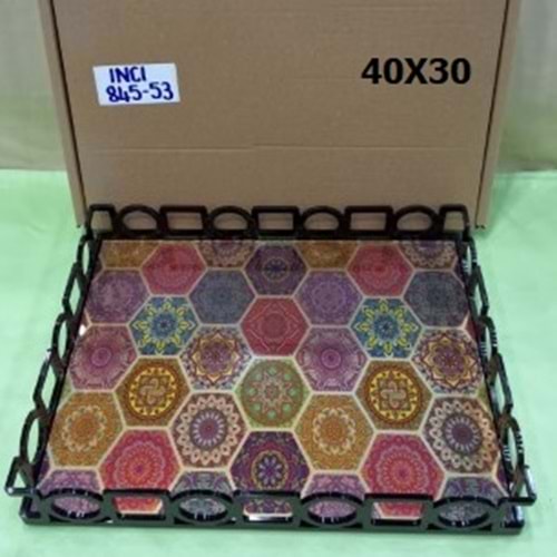 845.53 -AKRLK.DEKOR TEPSİ BARLAS -İNCİ