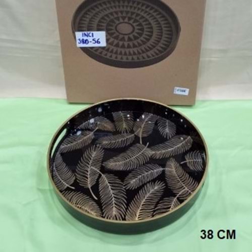 380.56 -AKRLK.DEKOR TEPSİ YUVRLK -İNCİ