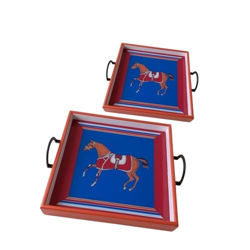 QKR474.TB -2Lİ TEPSİ ATLI QUENN TURNC KARE -DVD