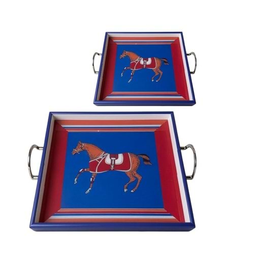 QKR474.MB -2Lİ TEPSİ ATLI QUENN MAVİ KARE -DVD