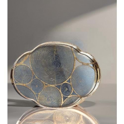 N.301.L -TEPSİ ŞEFFAF OVAL FIRFIRLI -HELENA DVD