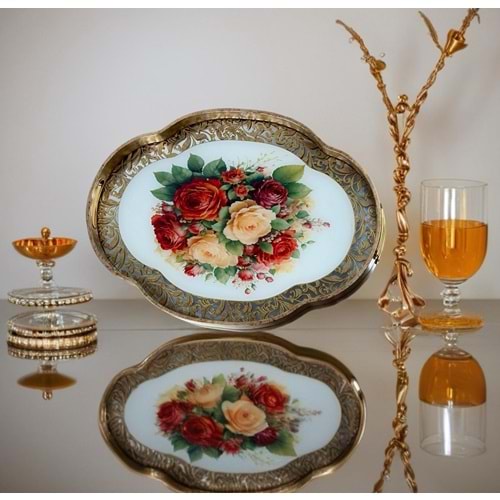 N.301.LS -TEPSİ ŞEFFAF OVAL FIRFIRLI -HELENA DVD