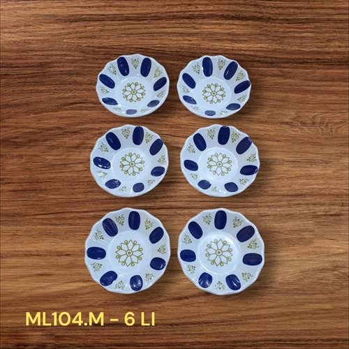 ML104.M-MELAMİN KAHVECİ 6 LI ÇAY TB. MAVİ -TRİA
