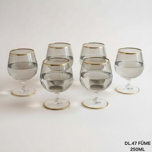 LÜSTER DL.47 S81CN25 -CAM KADEH 6 LI -FÜME