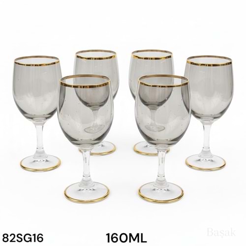 LÜSTER S82SG16 -CAM KADEH 6 LI 160ML -FÜME