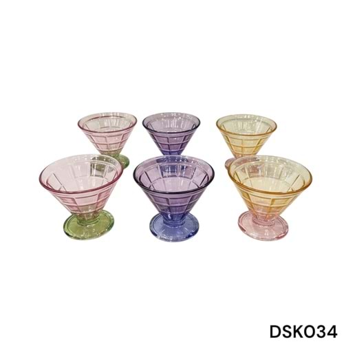 LÜSTER DSK.034 -CAM DORDURMALIK 6 LI RNKLİ