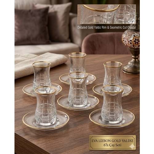 EVA ÇAY SETİ 12 PRÇ. LİZBON GOLD -POLANT