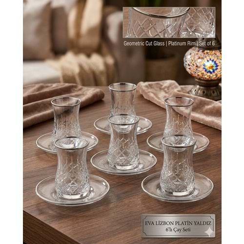 EVA ÇAY SETİ 12 PRÇ. LİZBON PLATİN -POLANT