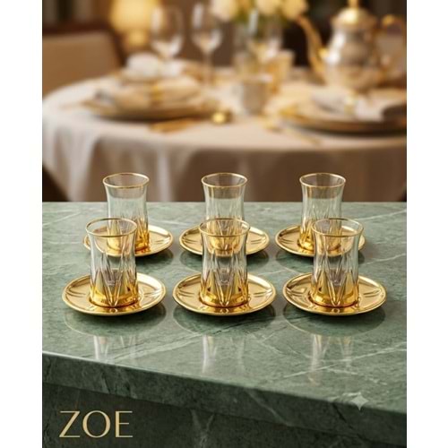 ZOE -ÇAY SETİ 12 PRÇ. TİTANYUM GOLD -POLANT