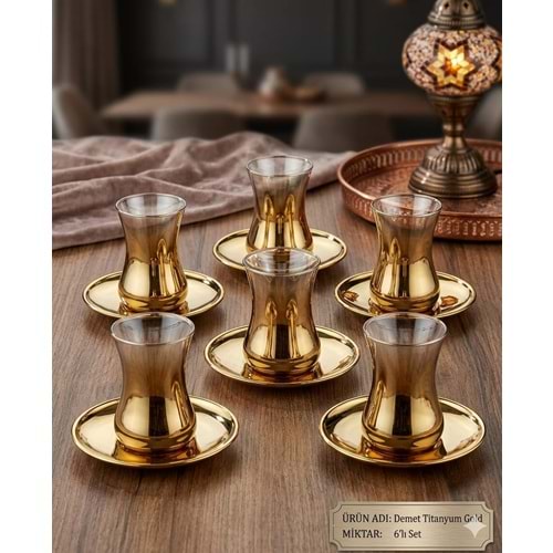 DEMET -ÇAY SETİ 12 PRÇ. TİTANYUM GOLD -POLANT