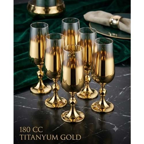 180CC-CAM BARDAK TİTANYUM GOLD -POLANT