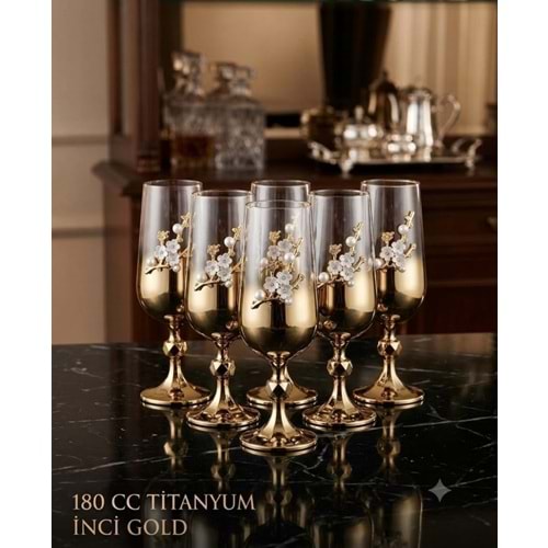 180CC-CAM BARDAK TİTANYUM İNCİ GOLD -POLANT