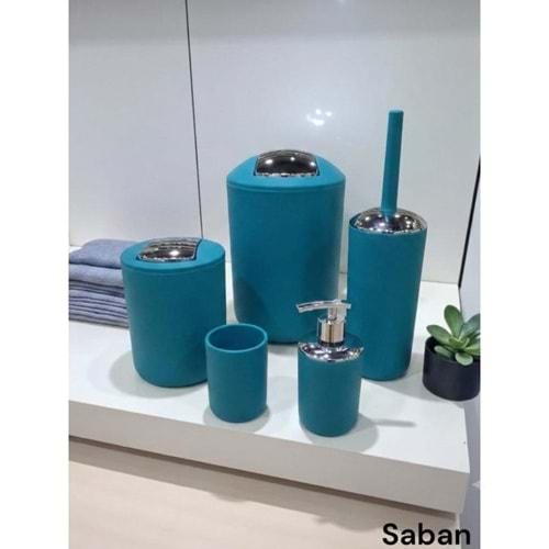 BANYO SETİ AKRİLİK TURKUAZ -SABAN