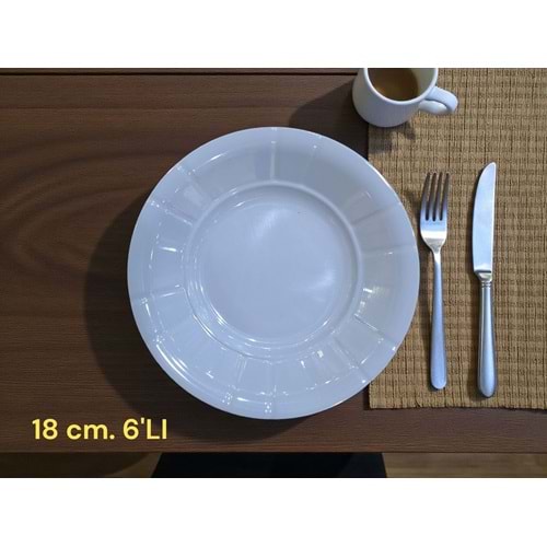 MELAMİN YEMEK TABAK OLUKLU 18CM PORMEL -TRİA