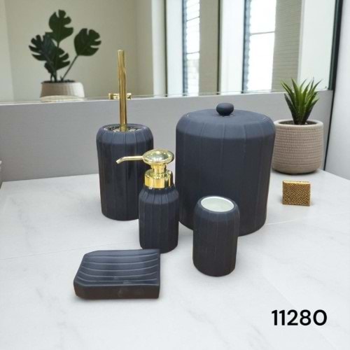 11280.ZHT-BANYO SETİ PORS SİYAH-ACR