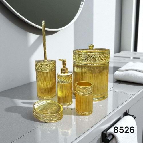 8526-BANYO SETİ POLYS GOLD YALDIZ-ACR