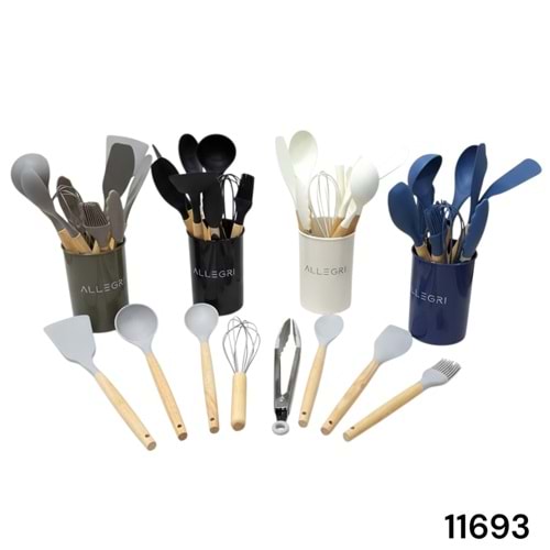 11693-SERVİS SET 9 PR. SİLİKON RENK -ALLEGRİ