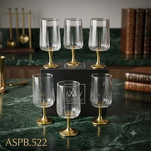 ASPB522 -KAHVE YANI AYAKLI 6LI -ALLEGRİ