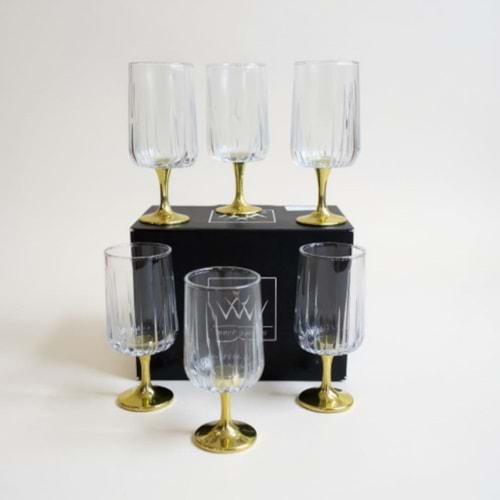 ASPB522-KAHVE YANI BARDAK AYAKLI 6LI -ALLEGRİ