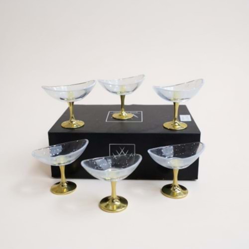 AQ14 -CAM SUNUMLUK 6 LI OVAL AYAKLI -ALLEGRİ