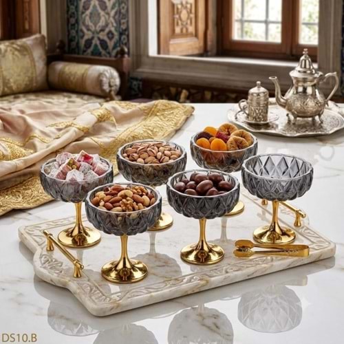 DS010.B -CAM SUNUMLUK 6LI GOLD AYK.FÜME -ALLEGRİ