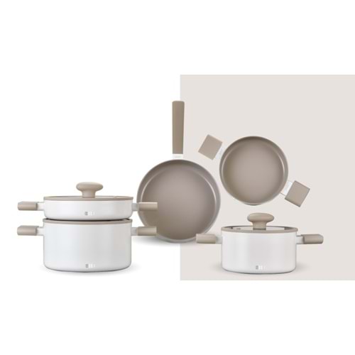 6555-TENC.SET DÖKÜM 8 P. KRİSTAL BEYAZ -AROW