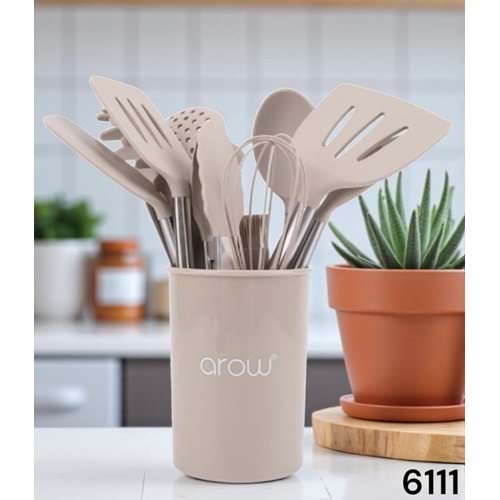 6111-SERVİS SET SİLİKON 15 PRÇ.BEJ -AROW