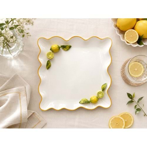 6823-LİMON SUNUM TABAK KARE 27CM -AROW