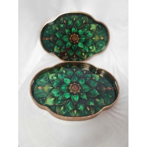 6783 -TEPSİ AKRİLİK 2Lİ FIRFIR OVAL-AROW