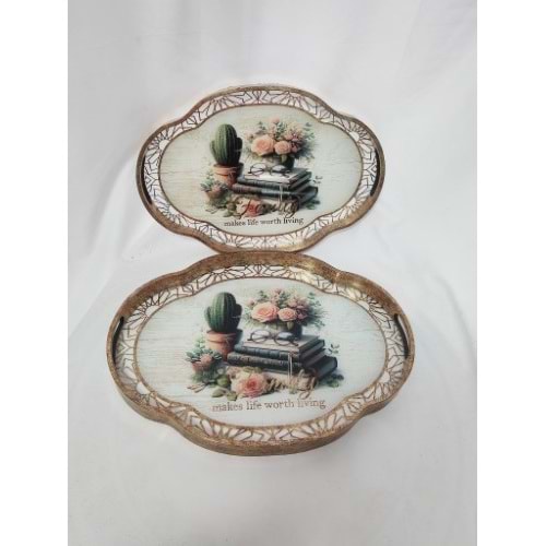 6785 -TEPSİ AKRİLİK 2Lİ FIRFIR OVAL-AROW