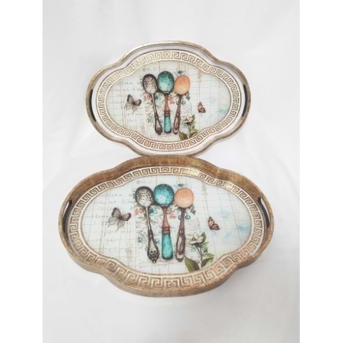 6787 -TEPSİ AKRİLİK 2Lİ FIRFIR OVAL-AROW